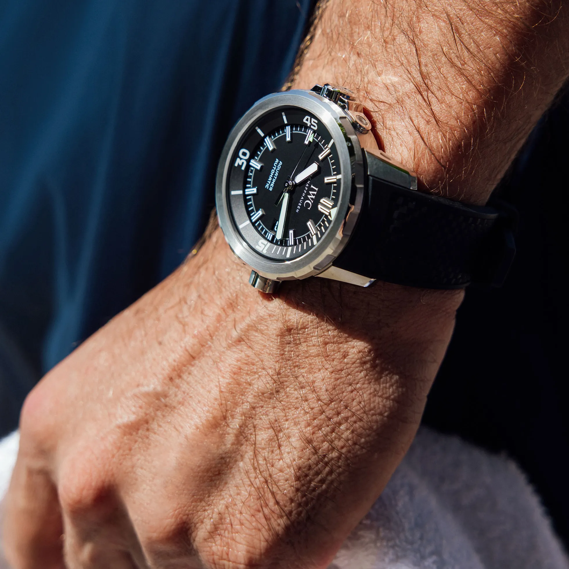 IWC Aquatimer Automatic Black Dial Watch, 42mm