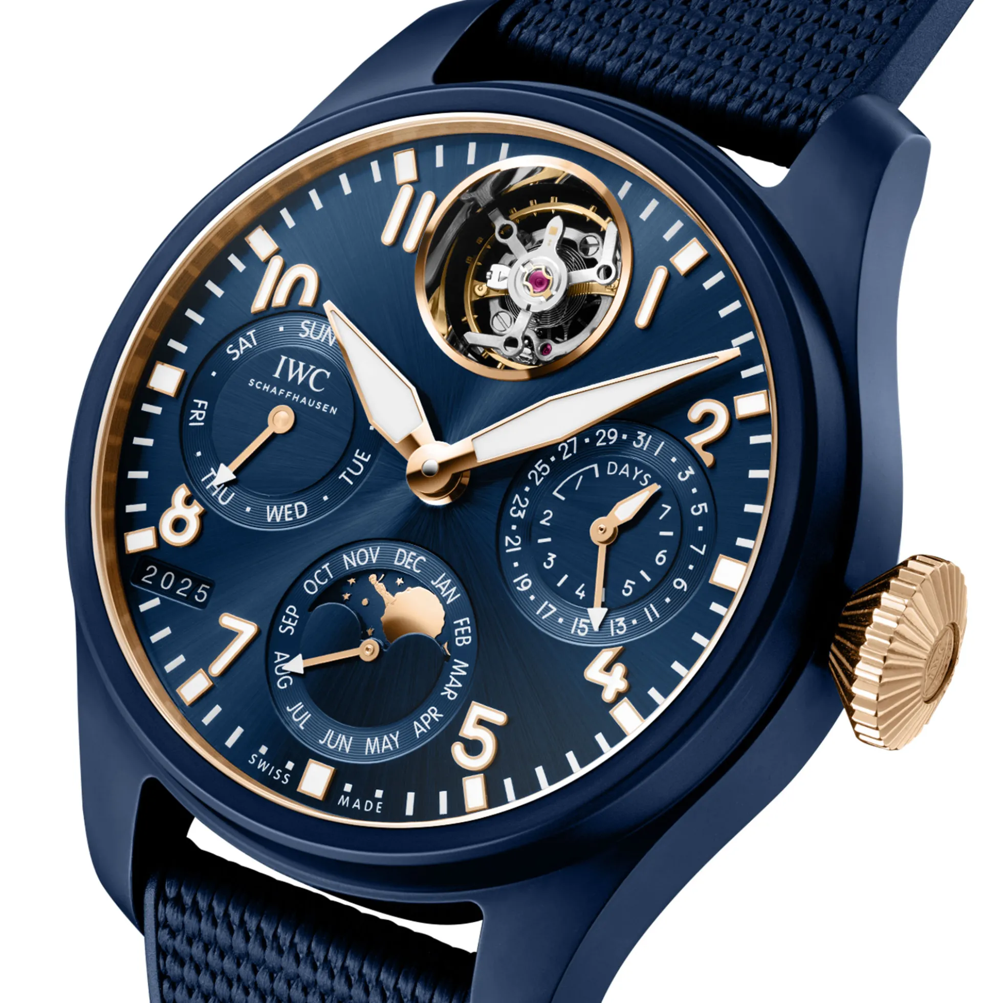 IWC Big Pilot’s Watch Perpetual Calendar Tourbillon Le Petit Prince Blue Dial Watch, 46.5mm