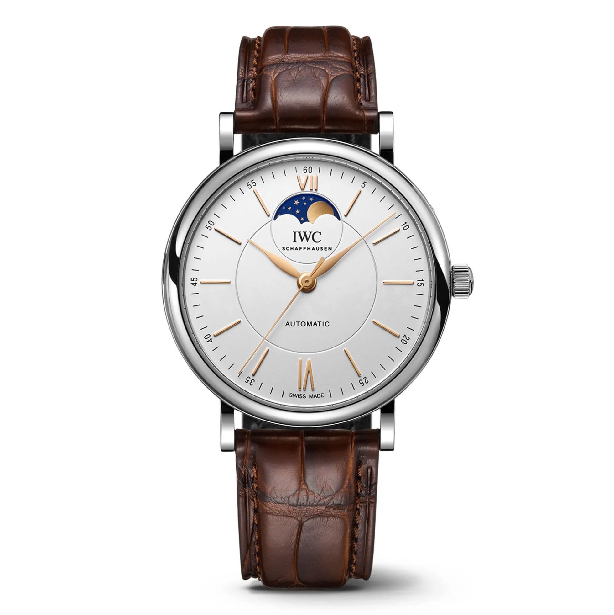 IWC Portofino Automatic Moon Phase Silver Dial Watch, 41mm