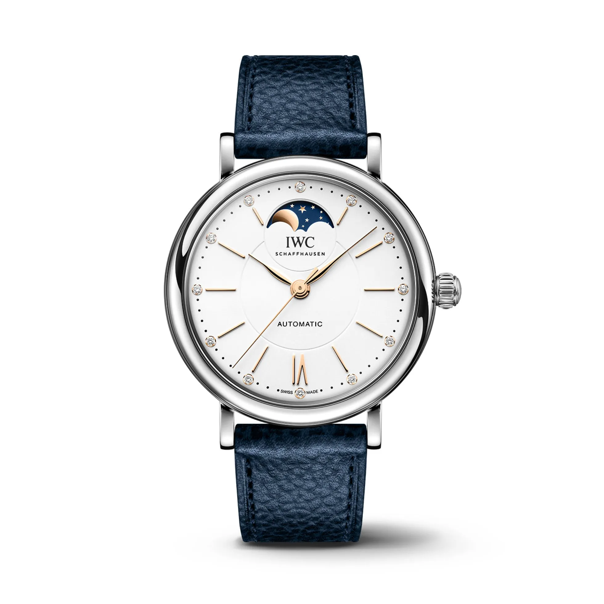 IWC Portofino Automatic Moon Phase 37 Silver Dial Watch, 37.1mm