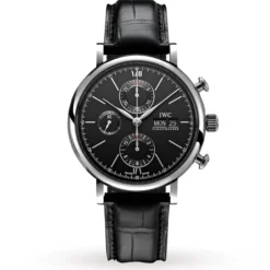 IWC Portofino Chronograph Black Dial Watch, 42mm