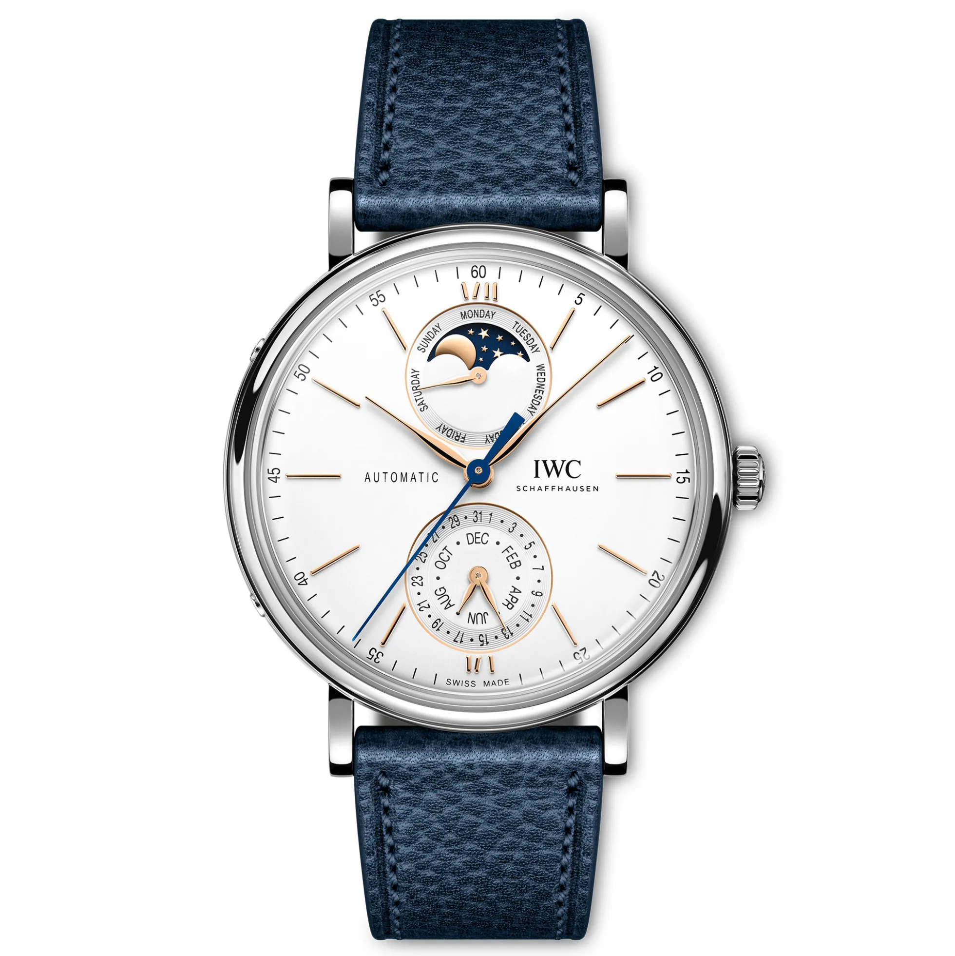 IWC Portofino Complete Calendar Silver Dial Watch, 41mm