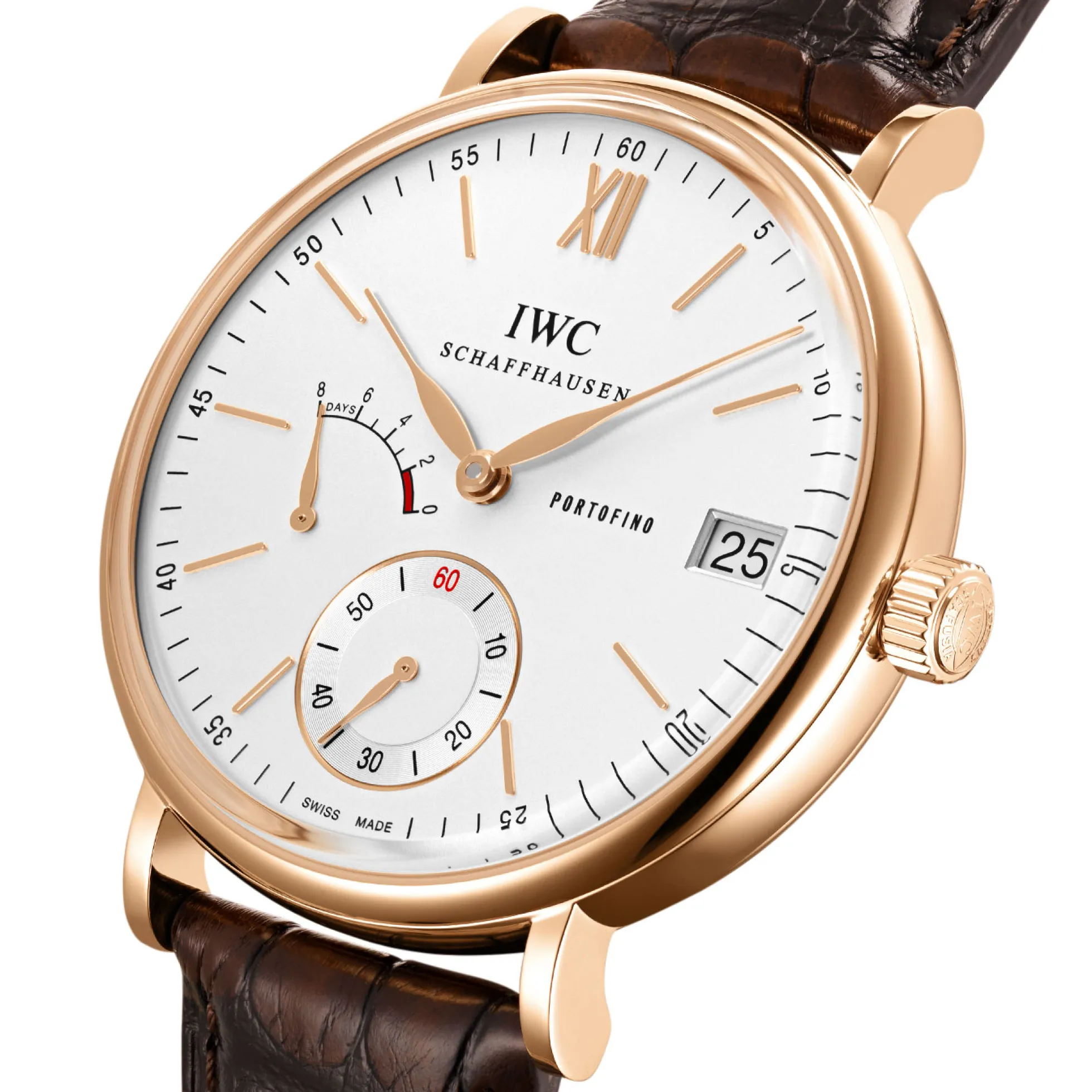 IWC Portofino Hand-Wound Eight Days White Dial Watch, 45mm
