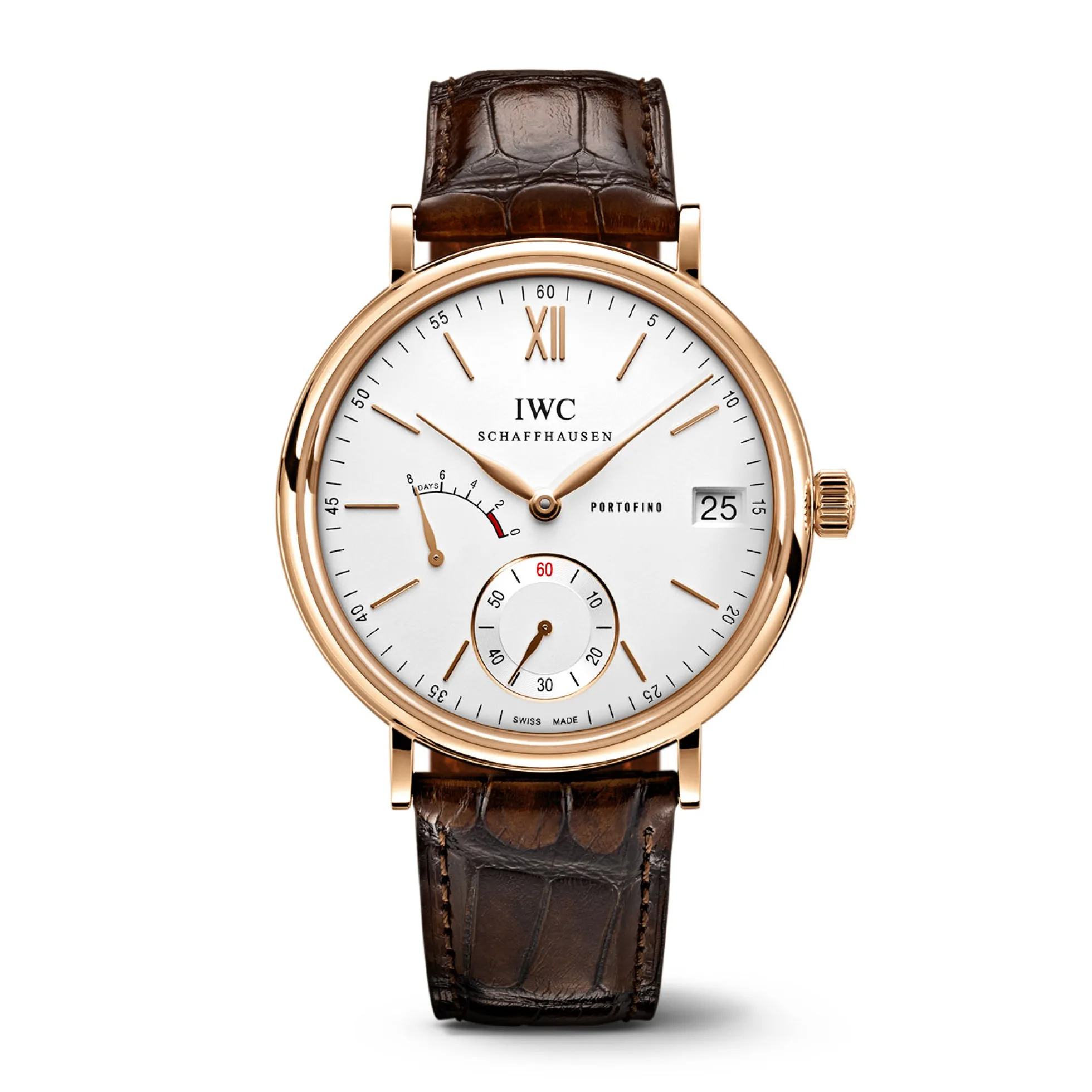 IWC Portofino Hand-Wound Eight Days White Dial Watch, 45mm