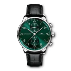 IWC Portugieser Green Dial Alligator Chronograph Watch, 41mm
