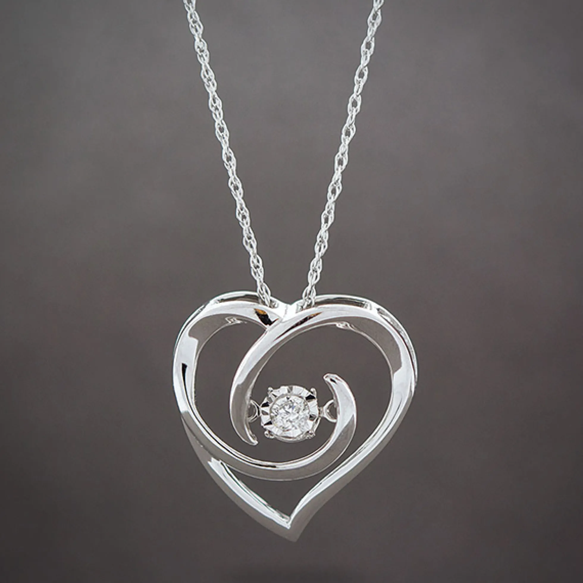 Love's Pulse Diamond Heart Pendant 14K
