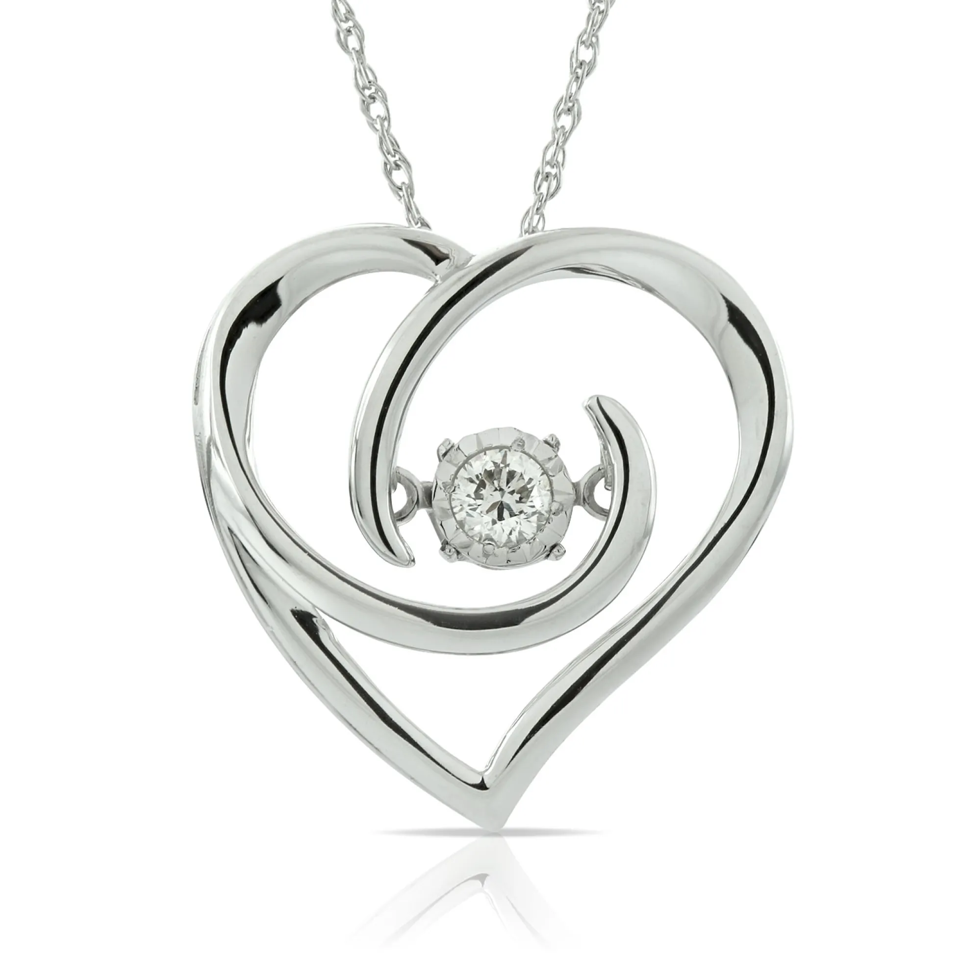 Love's Pulse Diamond Heart Pendant 14K