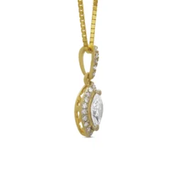 Marquise Cluster Diamond Pendant, 14K Yellow Gold