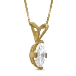 Marquise Diamond Pendant, ½ Carat Total Weight, 14K Yellow Gold