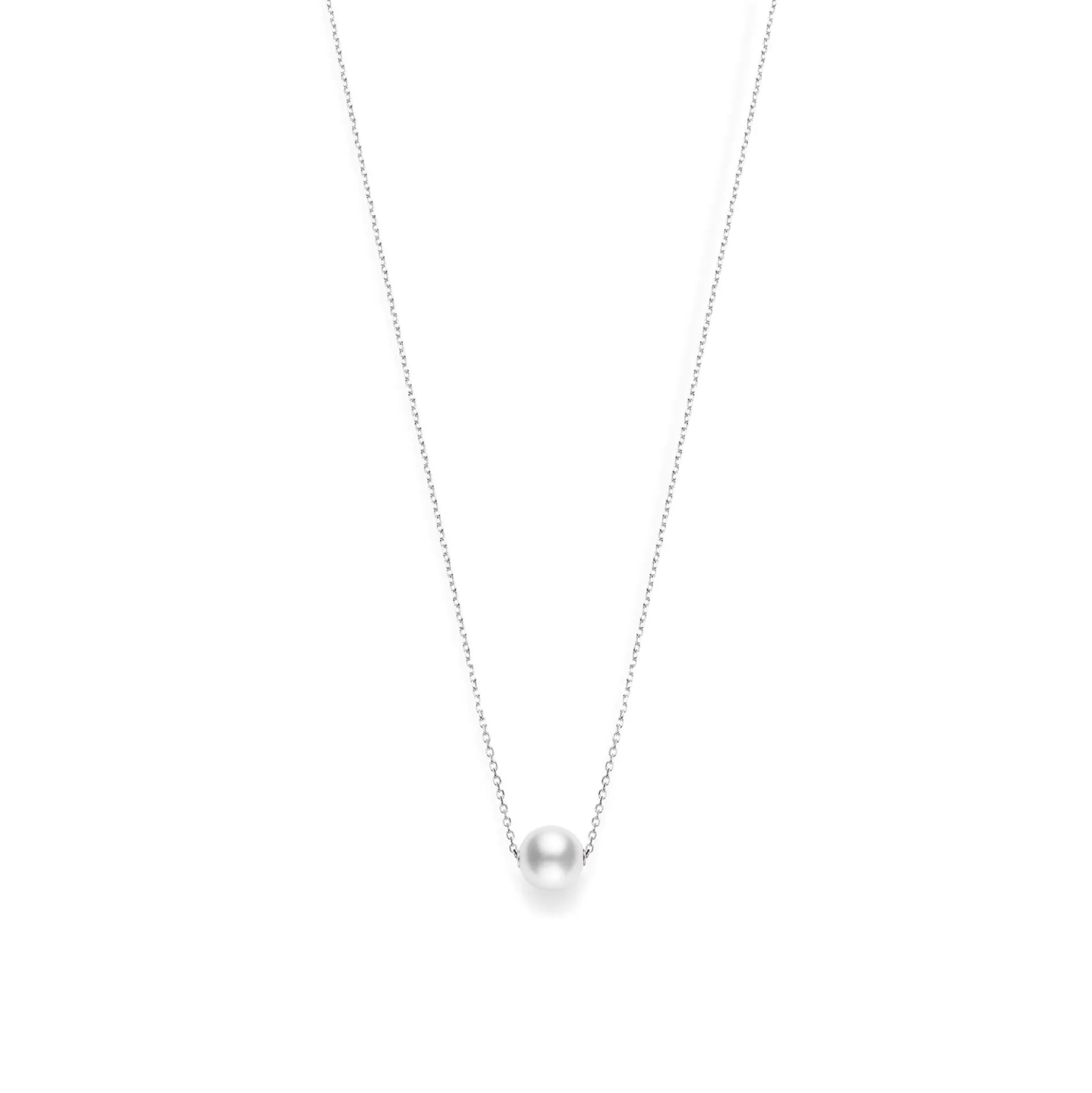 Mikimoto Akoya Cultured Pearl Necklace 8mm, 18K White Gold