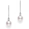 Mikimoto Akoya Cultured Pearl & Diamond Earrings 7mm, 18K