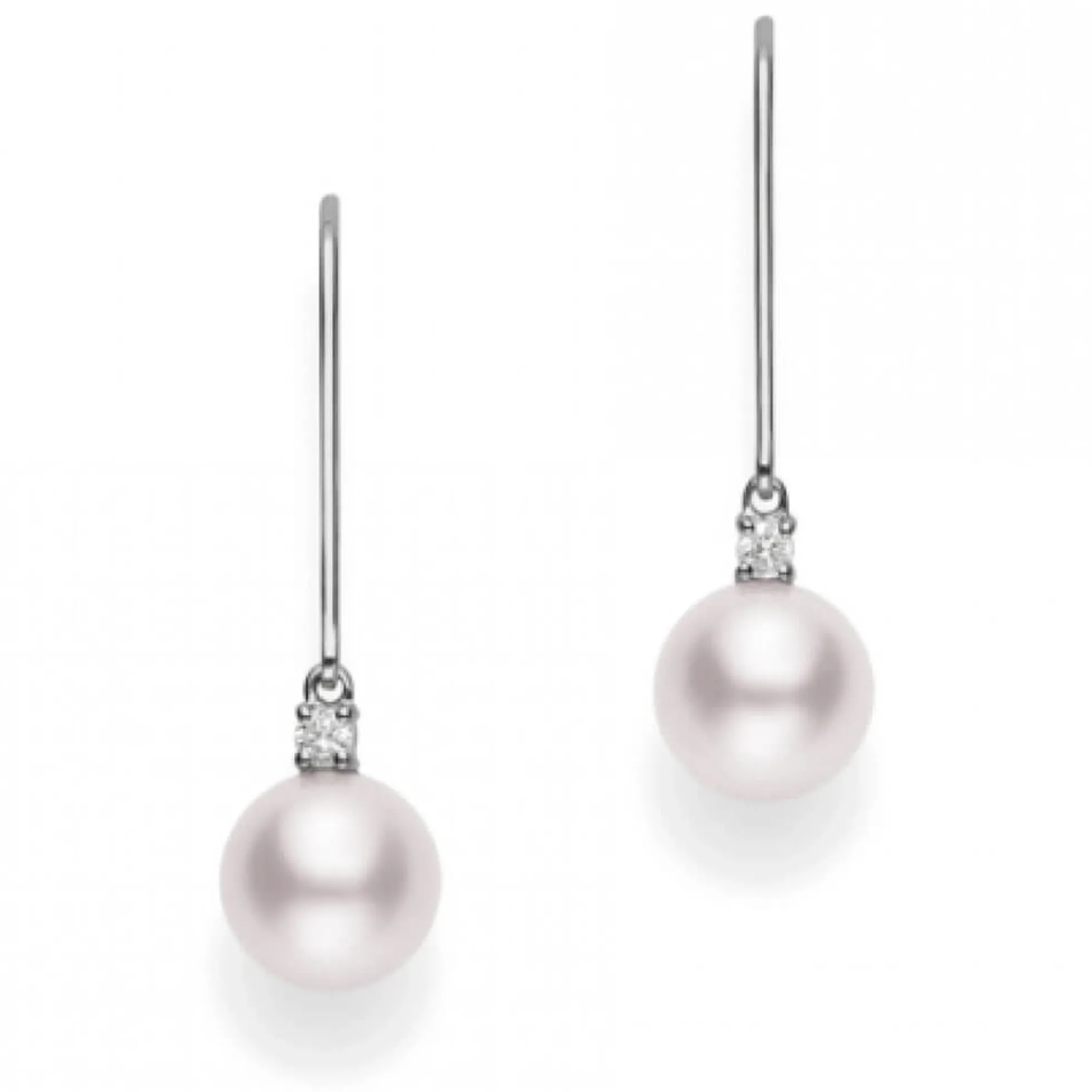 Mikimoto Akoya Cultured Pearl & Diamond Earrings 7mm, 18K