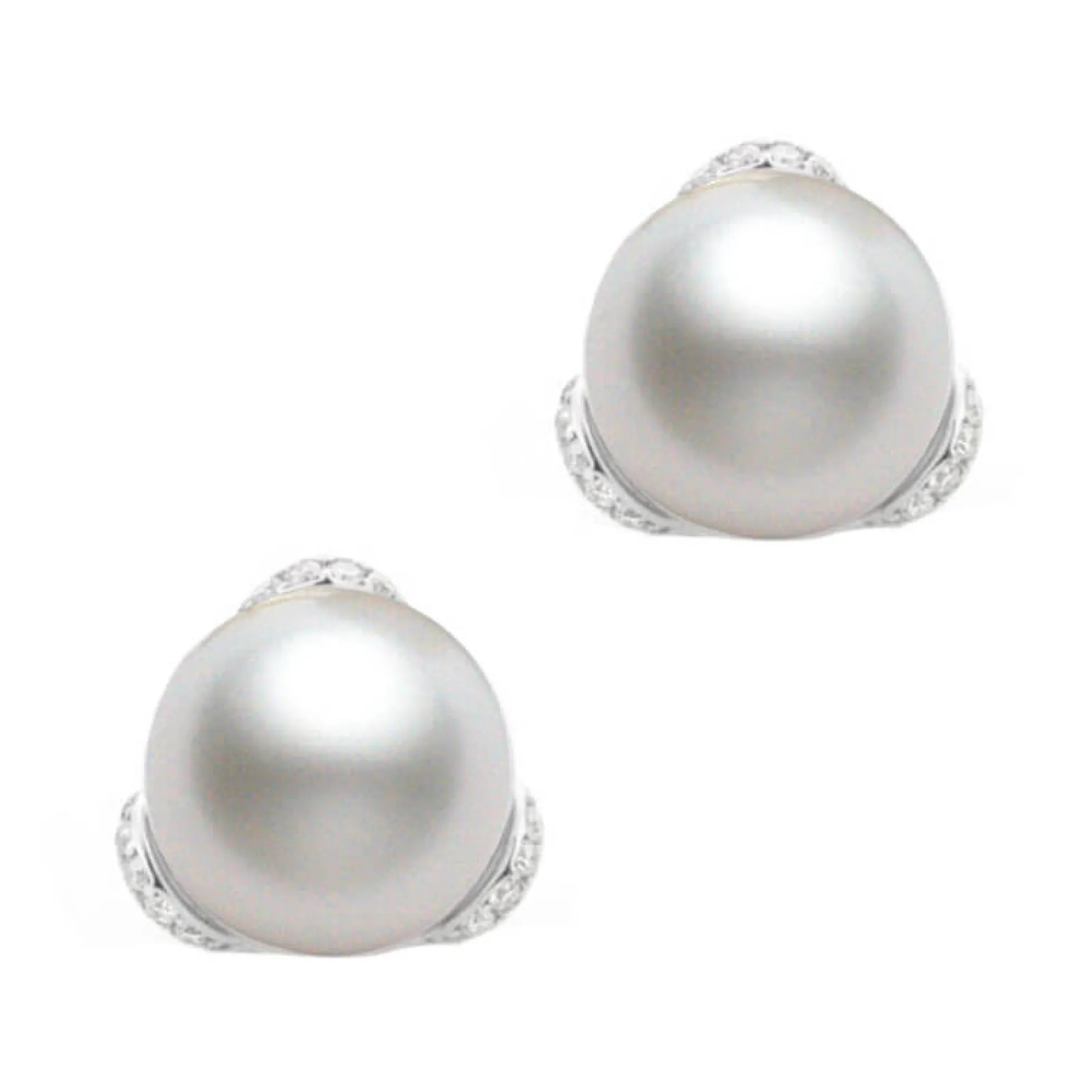Mikimoto Akoya Cultured Pearl & Diamond Earrings, 8mm, 18K