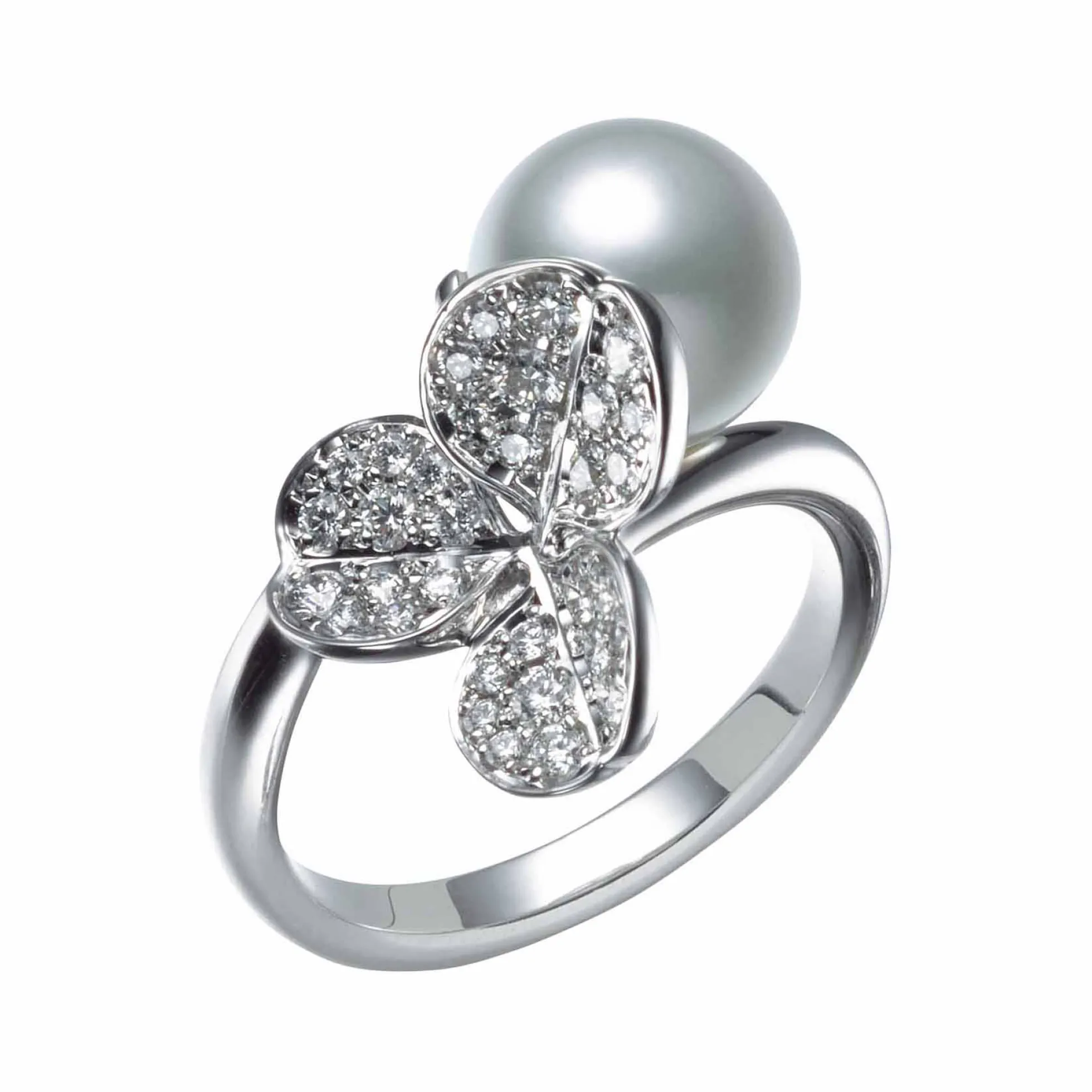 Mikimoto Akoya Cultured Pearl Ring in 18K White Gold