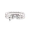 Mikimoto Akoya Cultured Pearl Double Row Bracelet in 18K Yellow Gold with Diamond Clasp
