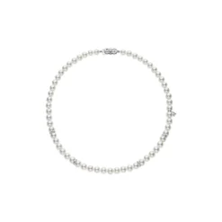 Mikimoto Akoya Cultured Pearl and Diamond Rondells Necklace, 18K White Gold
