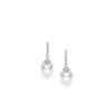 Mikimoto Cherry Blossom Collection South Sea Cultured Pearl Earrings in 18K White Gold with Diamond