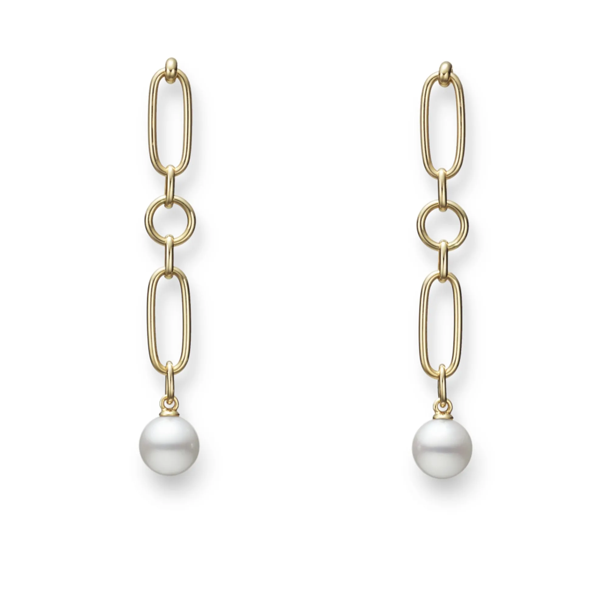 Mikimoto M Code Akoya Cultured Pearl Earrings in 18K Yellow Gold