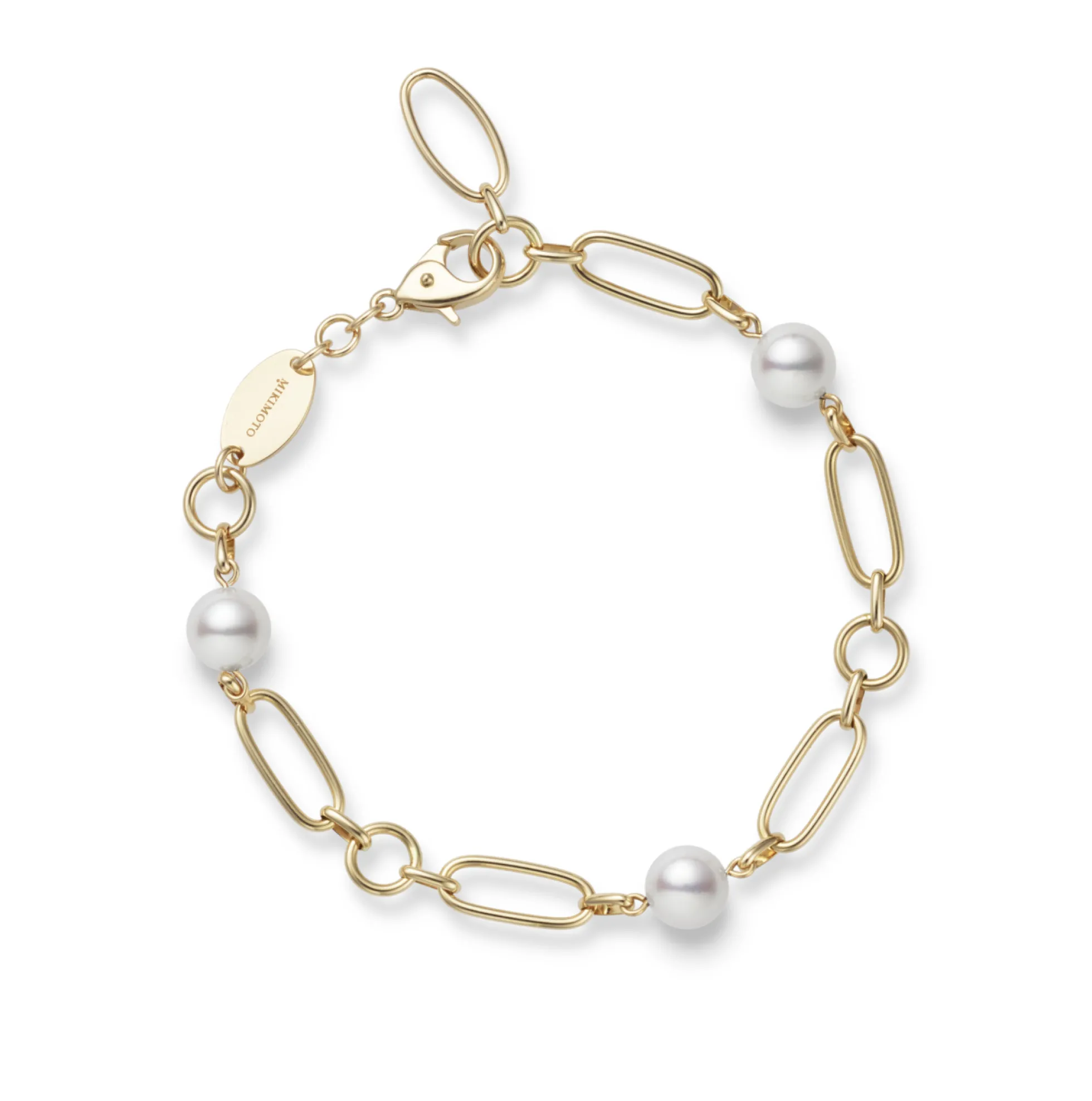 Mikimoto M Code Akoya Cultured Pearl Bracelet in 18K Yellow Gold