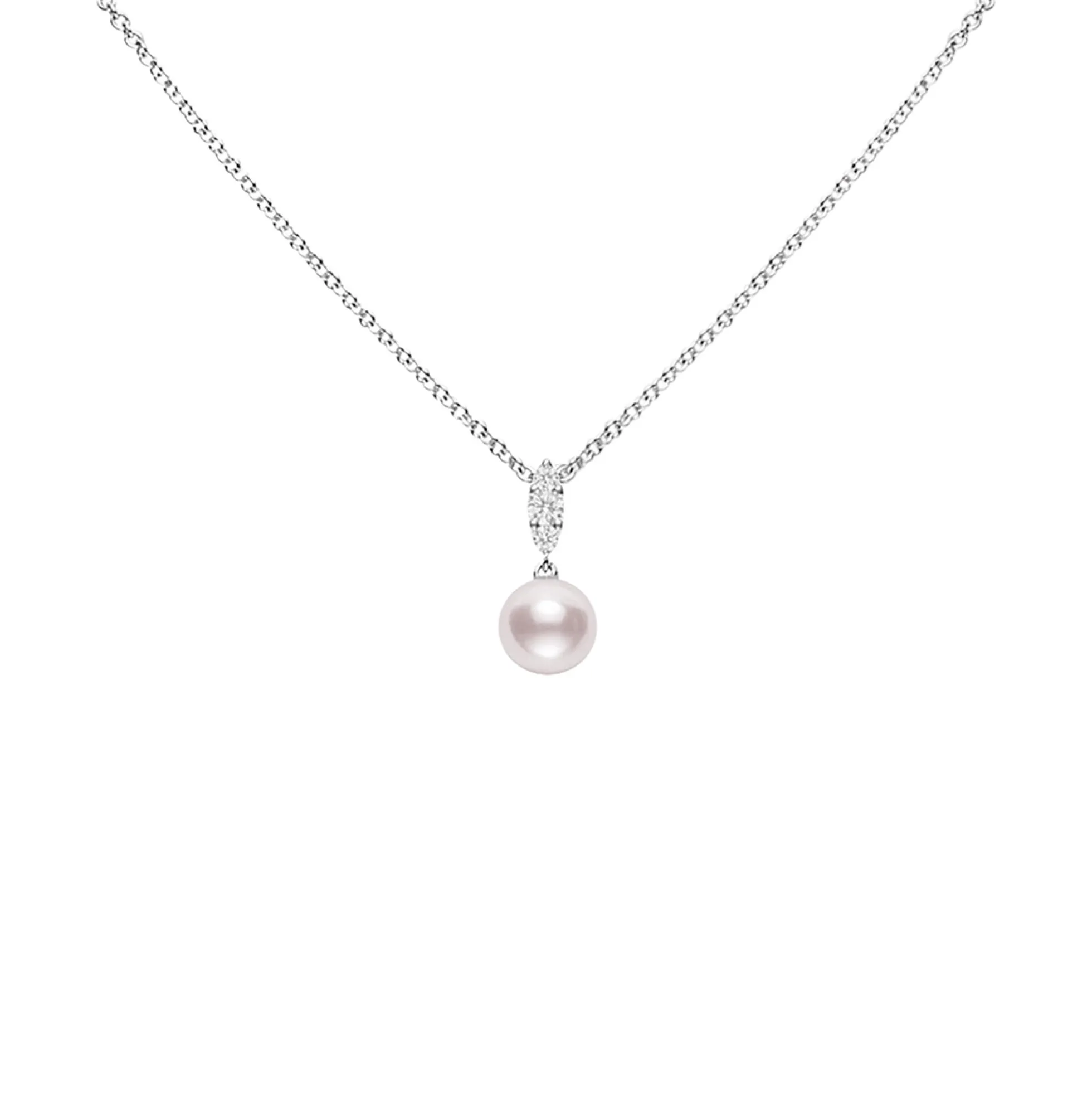 Mikimoto Morning Dew Akoya Cultured Pearl and Diamond Pendant, 18K White Gold