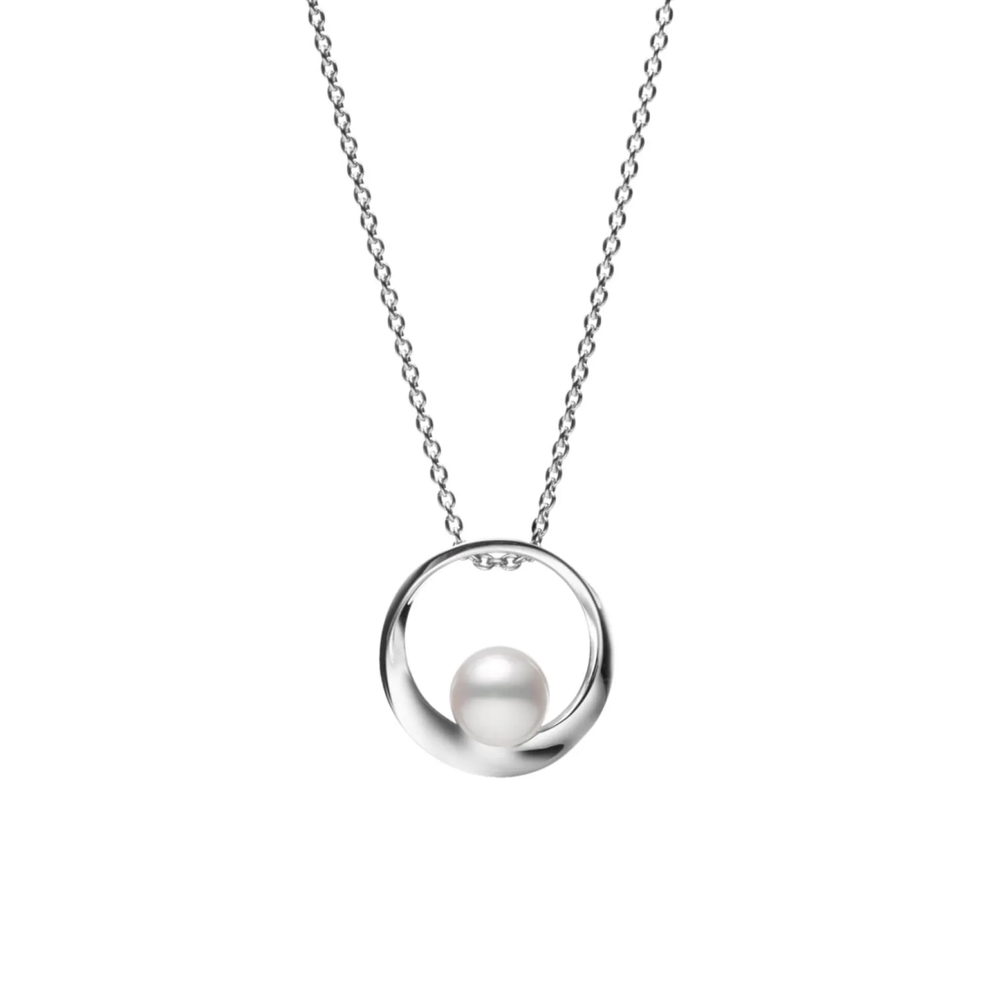 Mikimoto Open Circle Akoya Cultured Pearl Necklace 18K