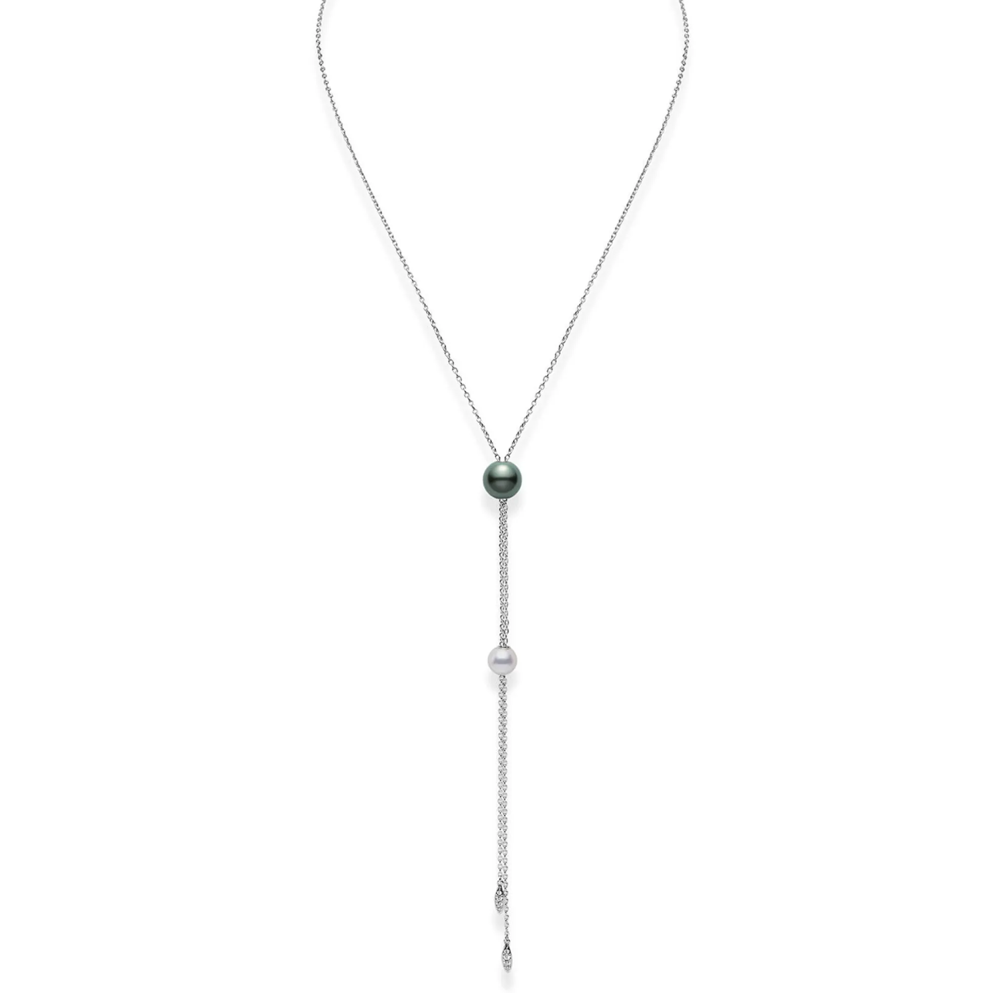 Mikimoto Pearls in Motion Mixed Pearl and Diamond Necklace, 18K White Gold