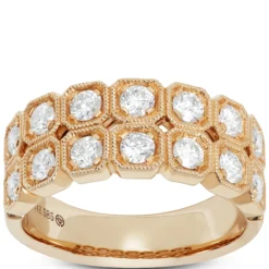 Milgrain Boxset Diamond Ring, 14K Yellow Gold