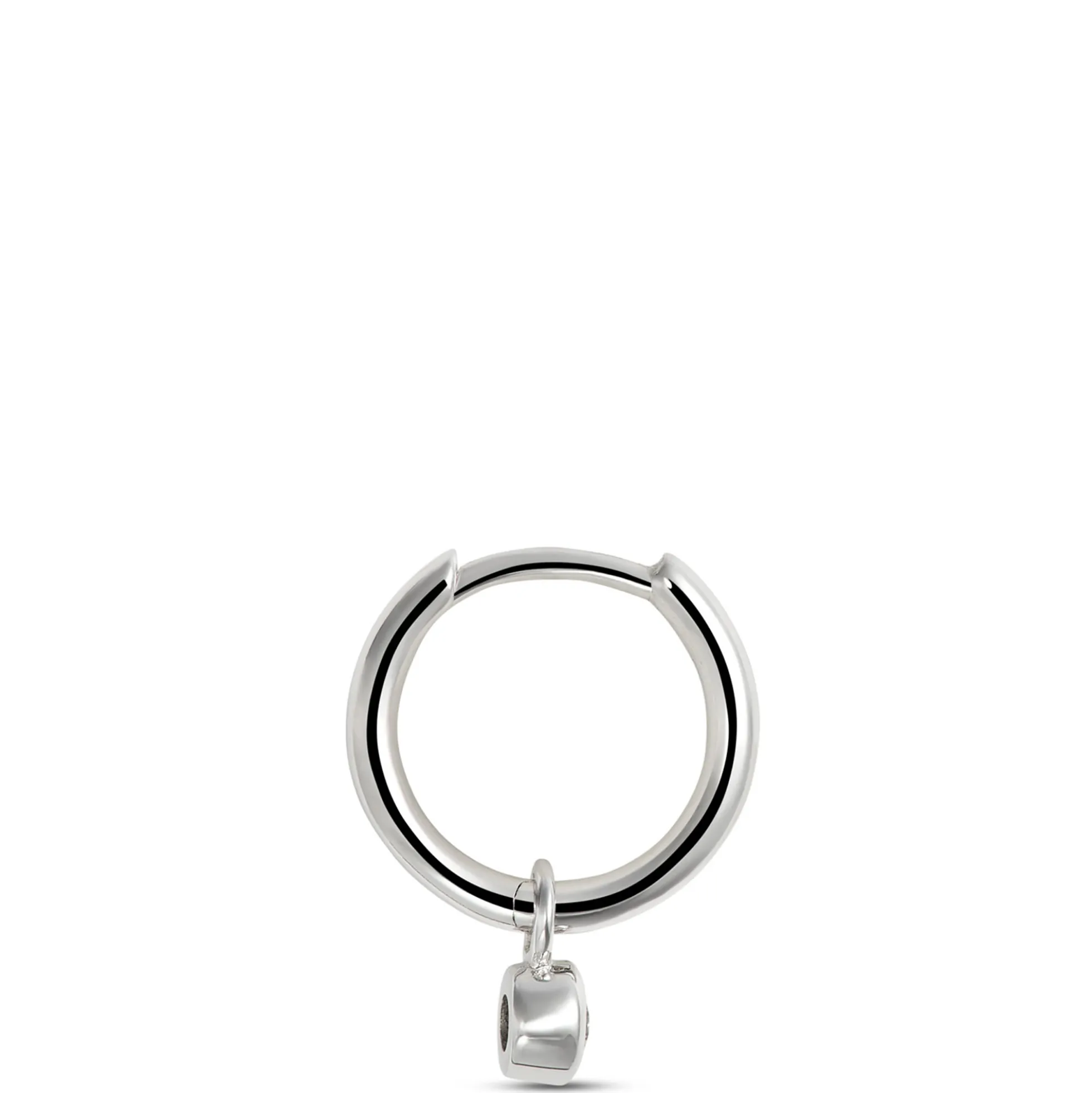 12MM Classic Hoop Earrings with Round Diamonds, 0.07 Total Weight, 14k Yellow Gold