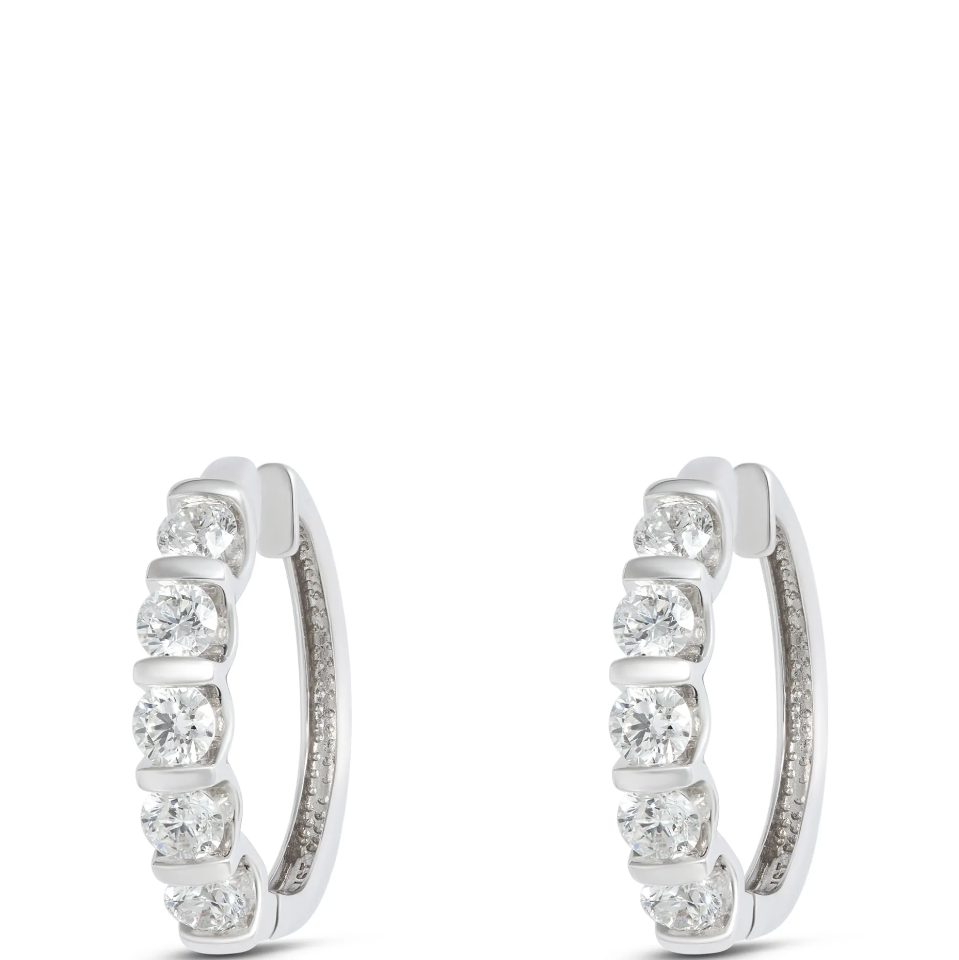22MM Diamond Hoops, 14K White Gold