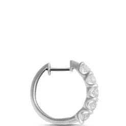 22MM Diamond Hoops, 14K White Gold