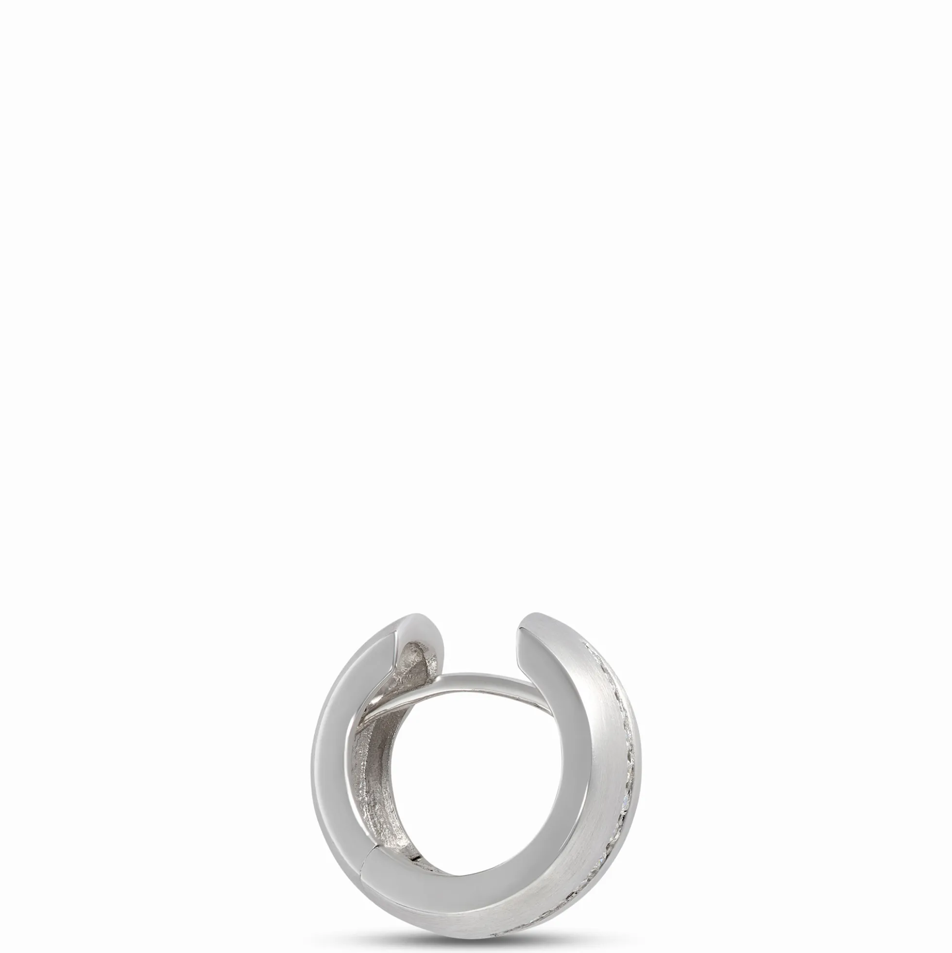 15.8MM Diamond Hoops, Sterling Silver