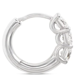 12.5MM Diamond Huggie Hoop Earrings 14K
