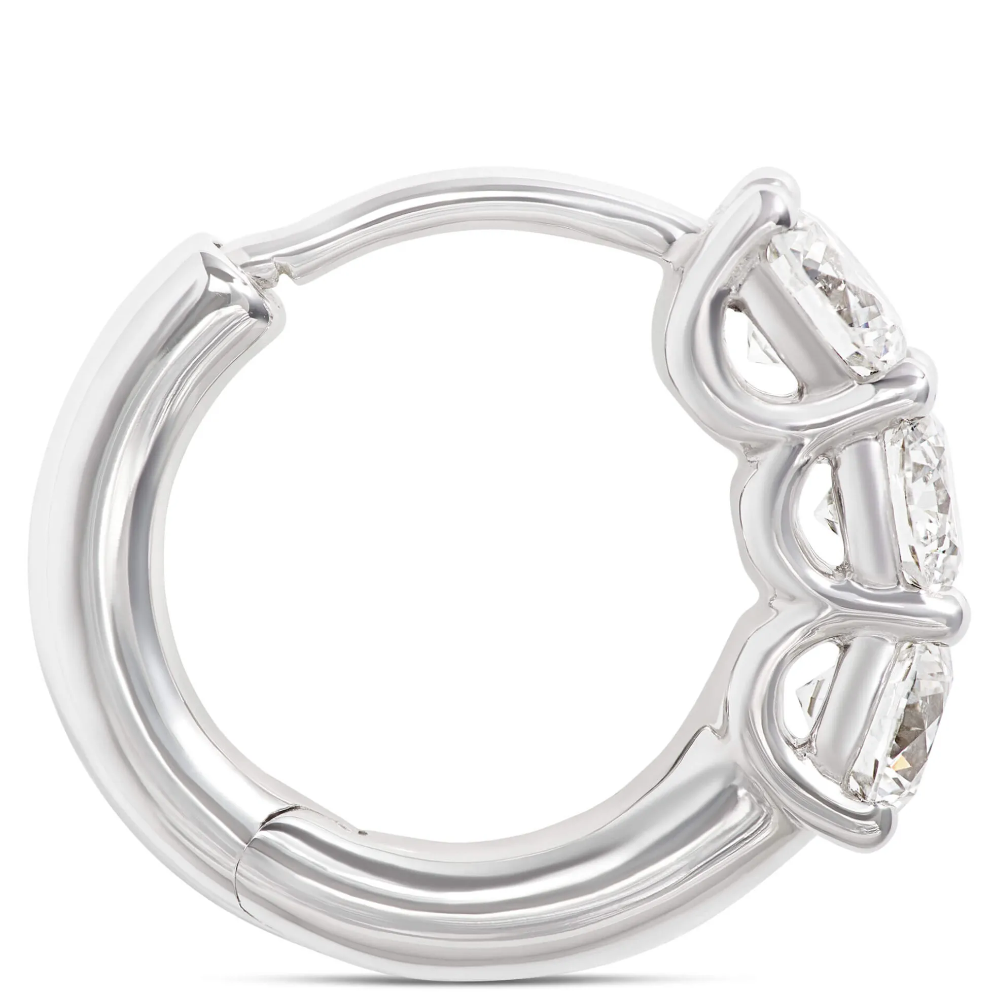 12.5MM Diamond Huggie Hoop Earrings 14K