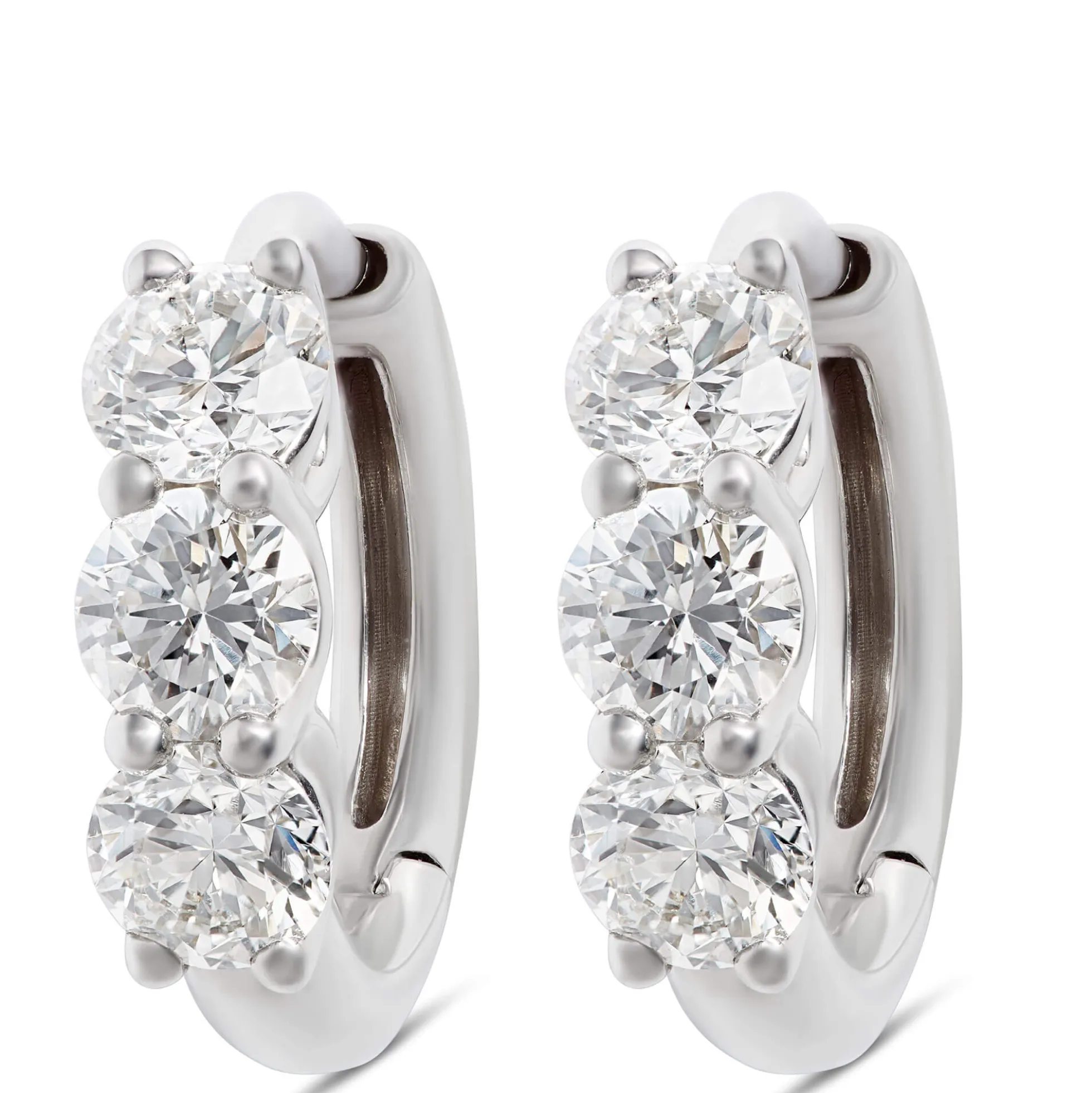 12.5MM Diamond Huggie Hoop Earrings 14K