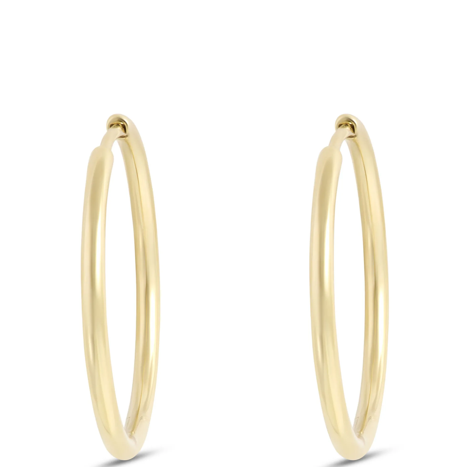 25MM Hinged Hoop Earrings, 14K Yellow Gold