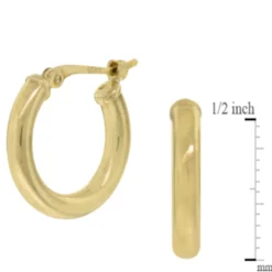 15MM Hoop Earrings, 14K Yellow Gold