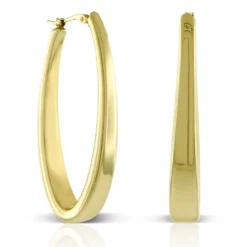 43MM Large Oval Hoop Earrings 14K