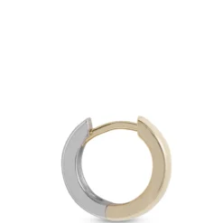 12MM Mixed Metal Hinge Hoop Earrings, 14k Mixed Gold