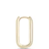 20MM Polished Oblong Hoops, 14k Yellow Gold