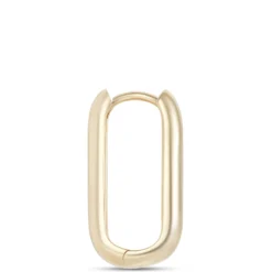 20MM Polished Oblong Hoops, 14k Yellow Gold