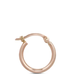 12MM Rose Gold Hoop Earrings 14K
