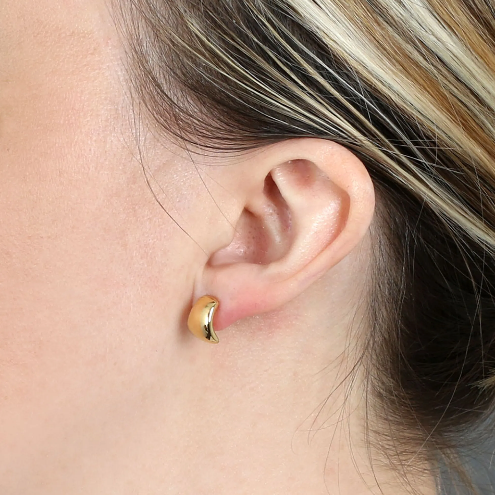 10MM Small Half Wrap Hoop Earrings 14K