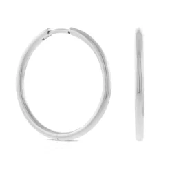 25MM Smooth Hoop Earrings 14K