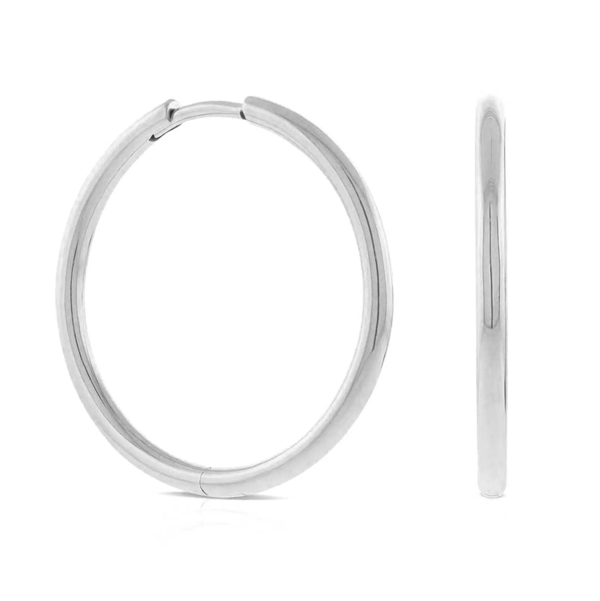 25MM Smooth Hoop Earrings 14K