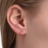 12MM Smooth Huggie Hoop Earrings, 14K Yellow Gold
