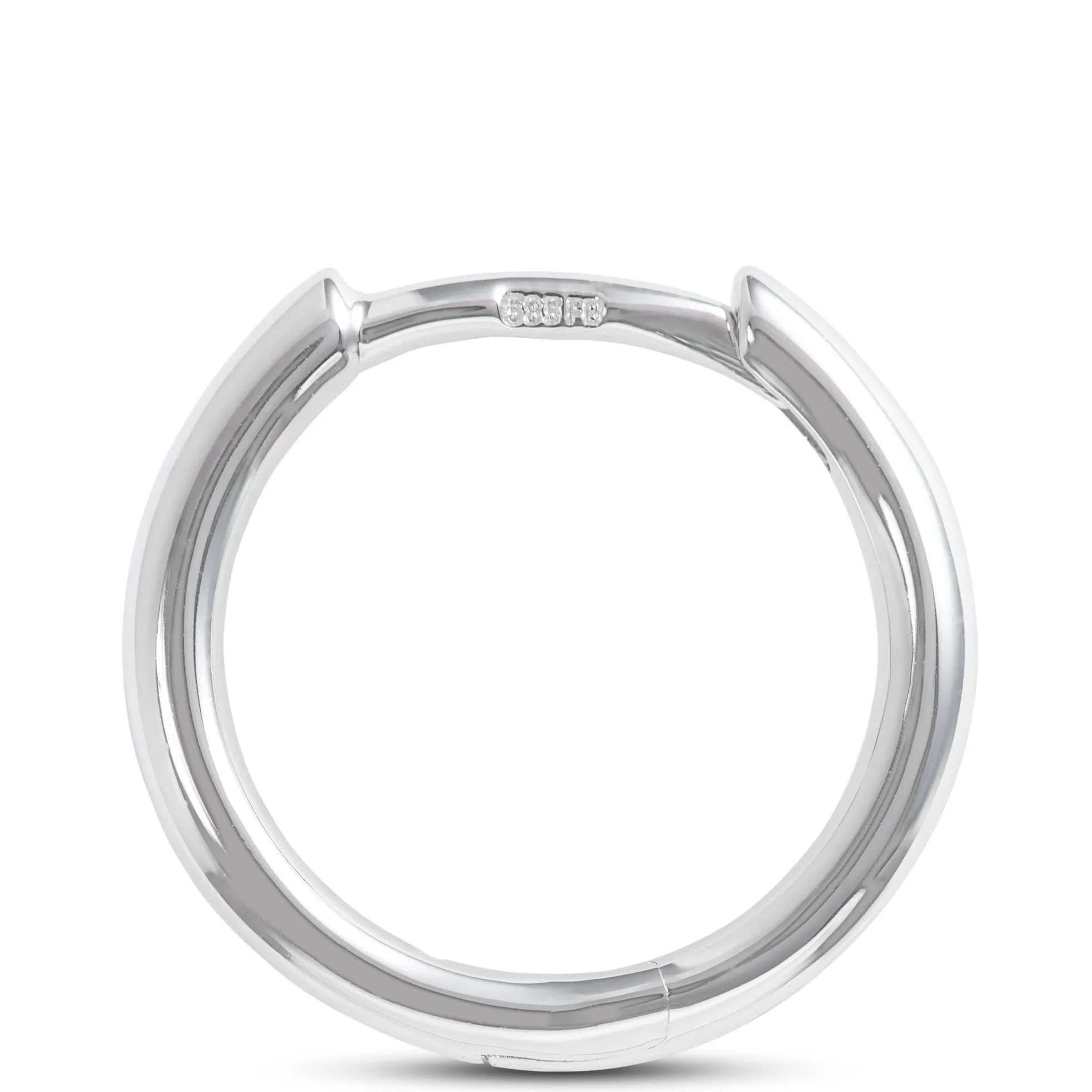 12MM Smooth Huggie Hoop Earrings, 14K White Gold