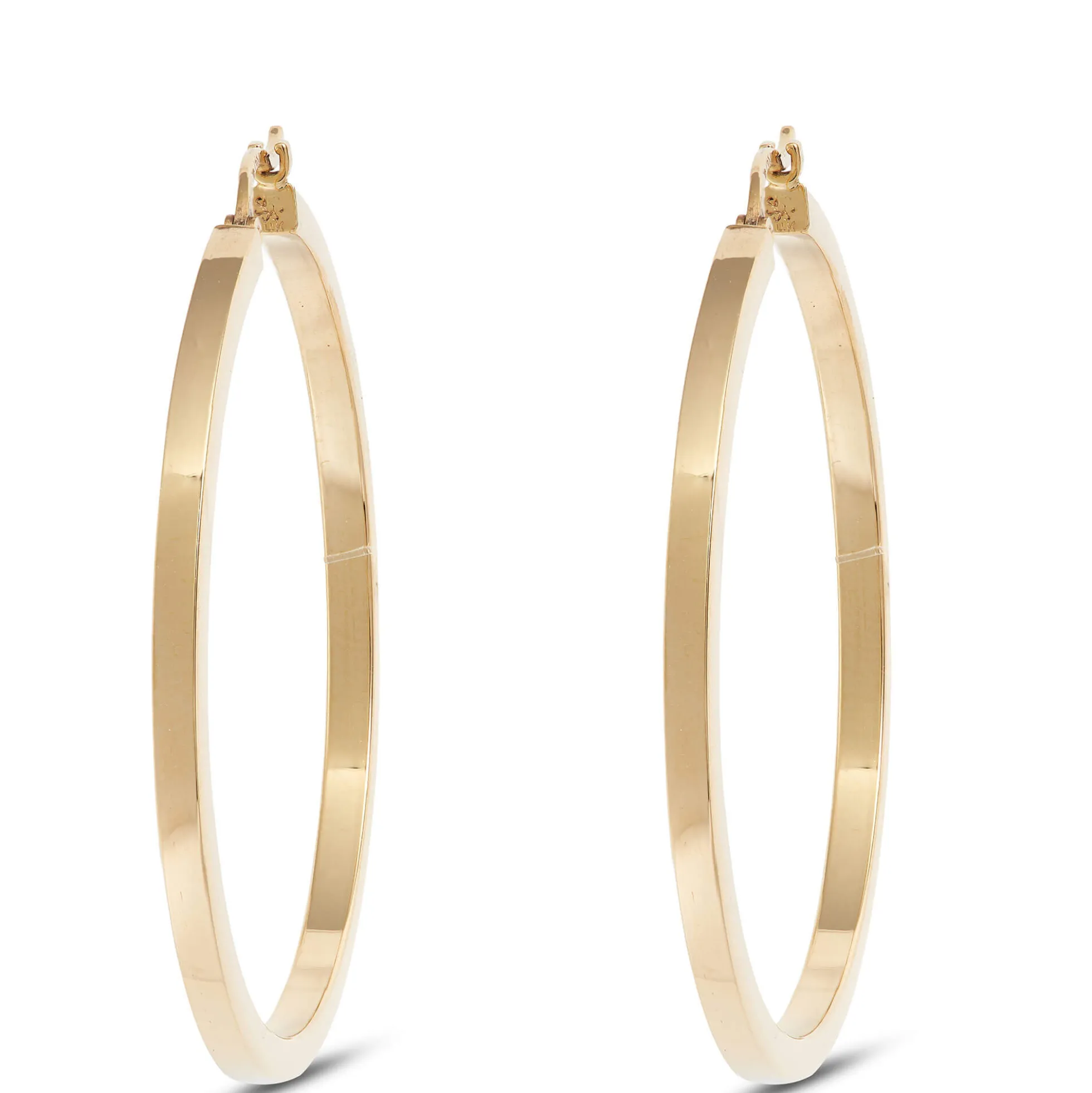 40MM Tube Hoop Earrings, 14K Yellow Gold