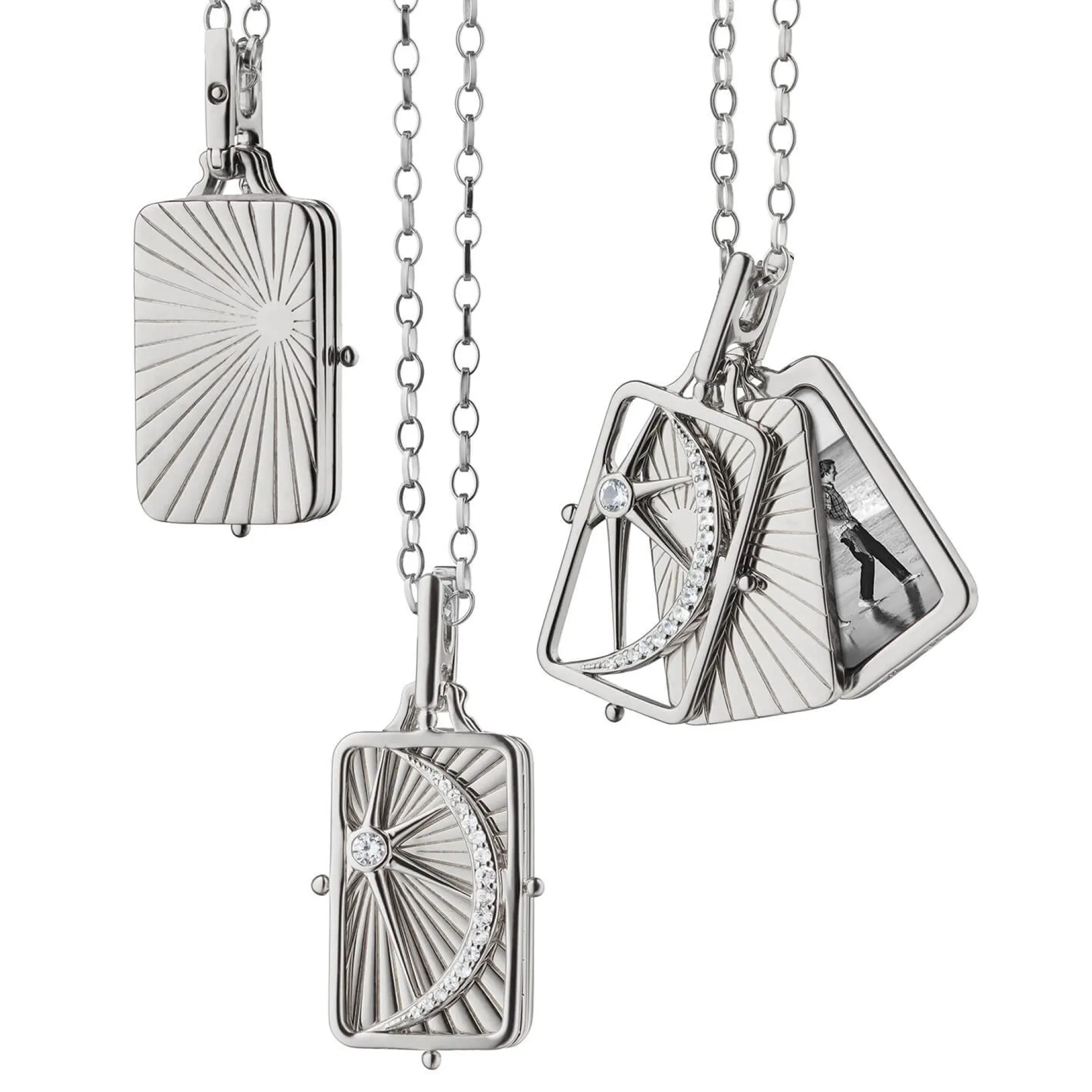 Monica Rich Kosann Sun Moon and Stars Gate Locket, Sterling Silver