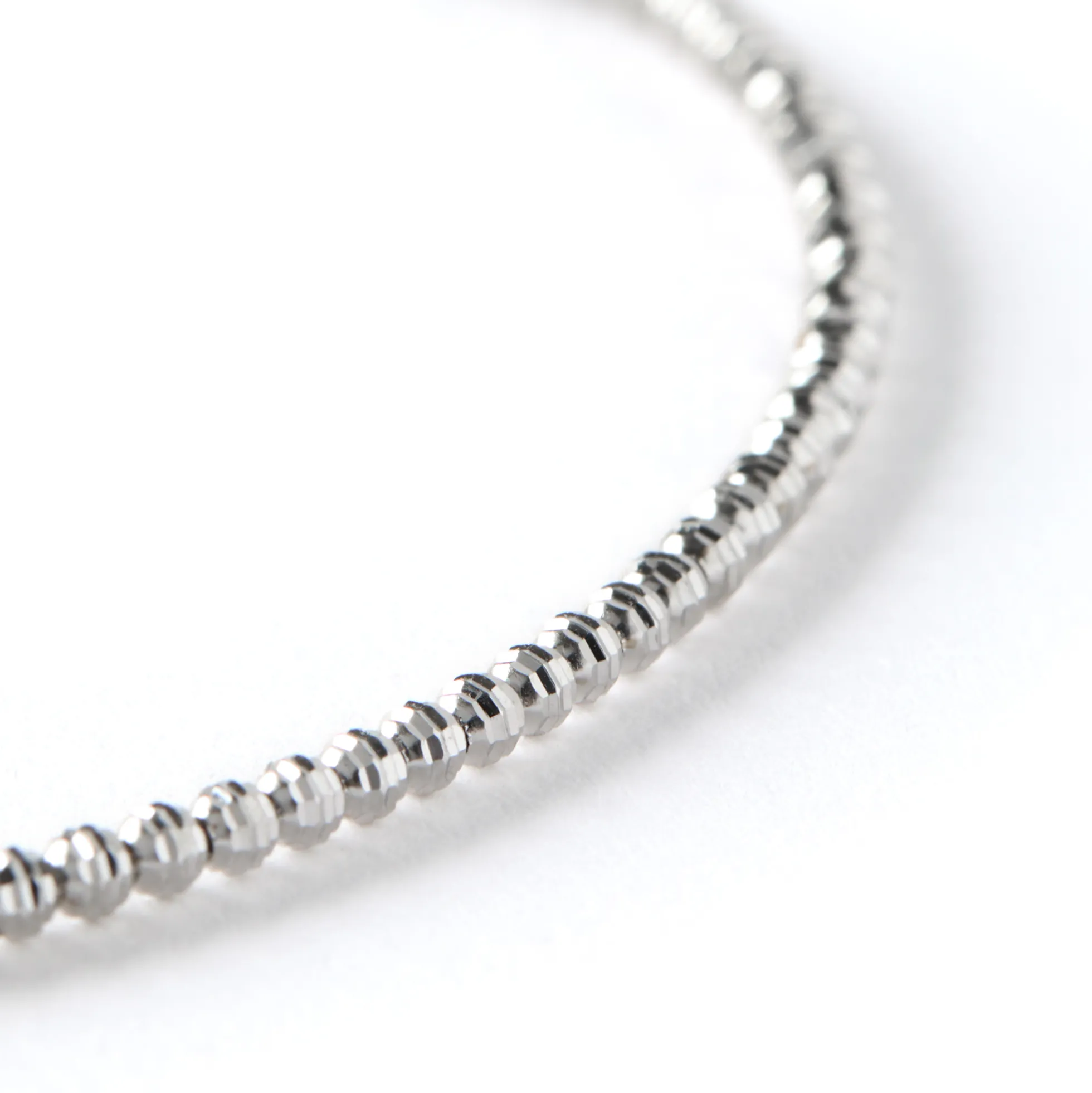 Mooncut Bead Bracelet, 14K White Gold