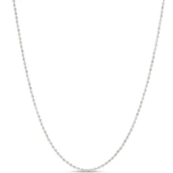 Mooncut Bead Necklace, 14K White Gold